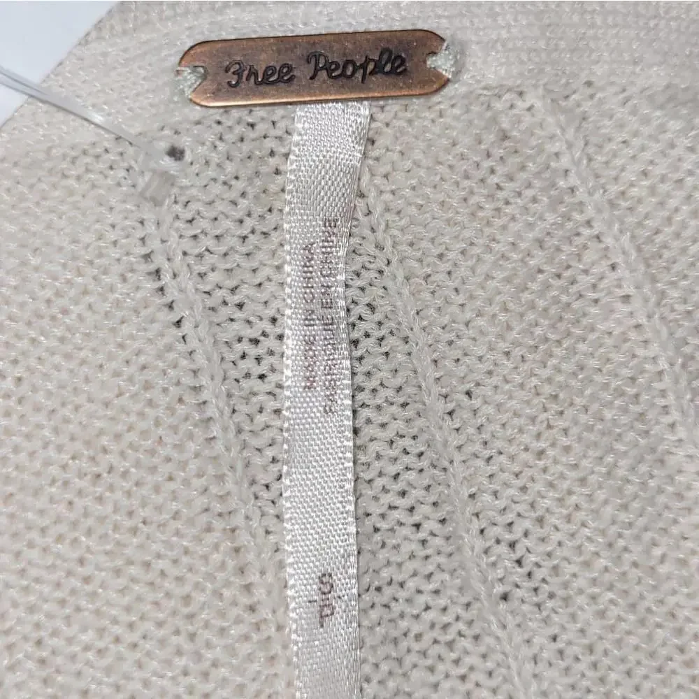 Women's Free People Knotted Crop Sweater - Size S - Beige